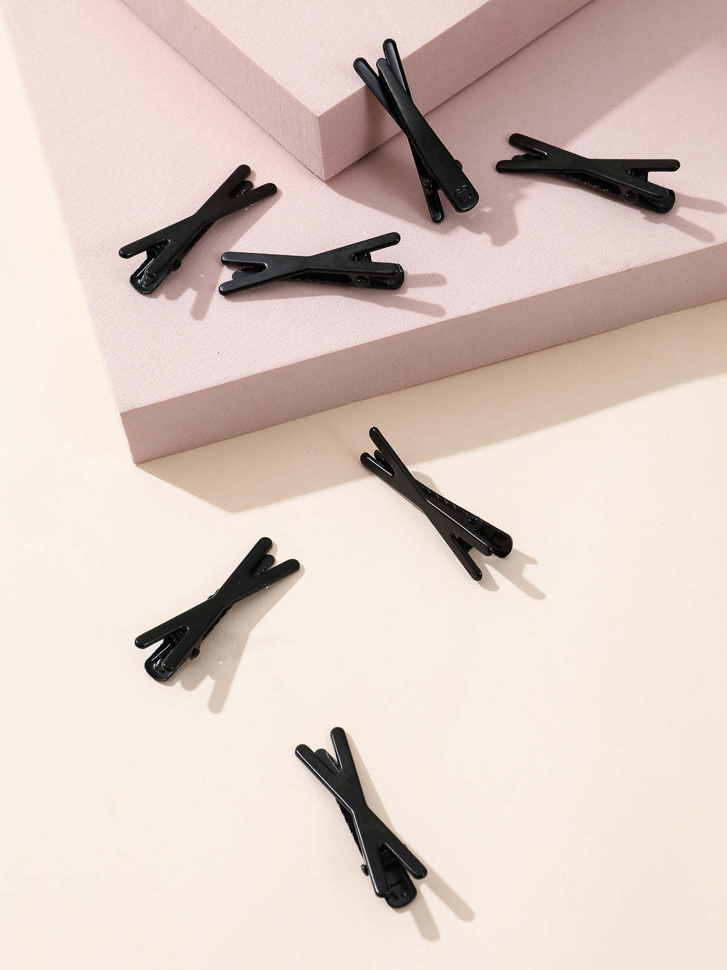 4.5CM X-shaped Rubber Painted Hair Clip 10pcs (Black)