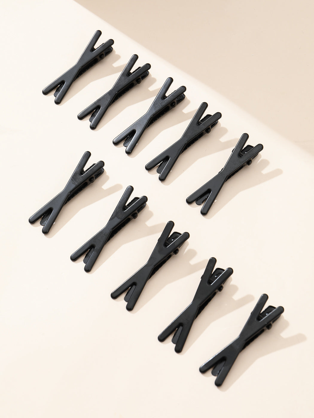 4.5CM X-shaped Rubber Painted Hair Clip 10pcs (Black)