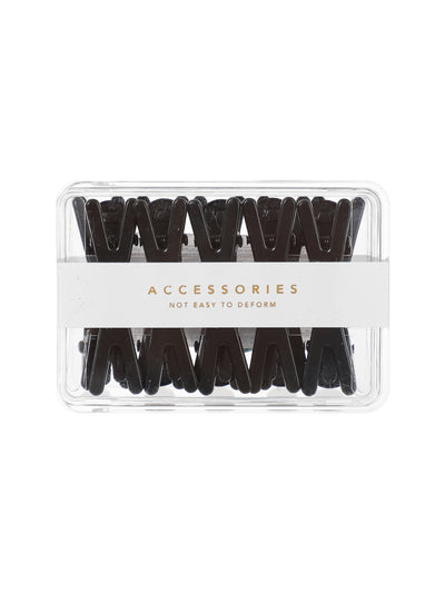 4.5CM X-shaped Rubber Painted Hair Clip 10pcs (Black)