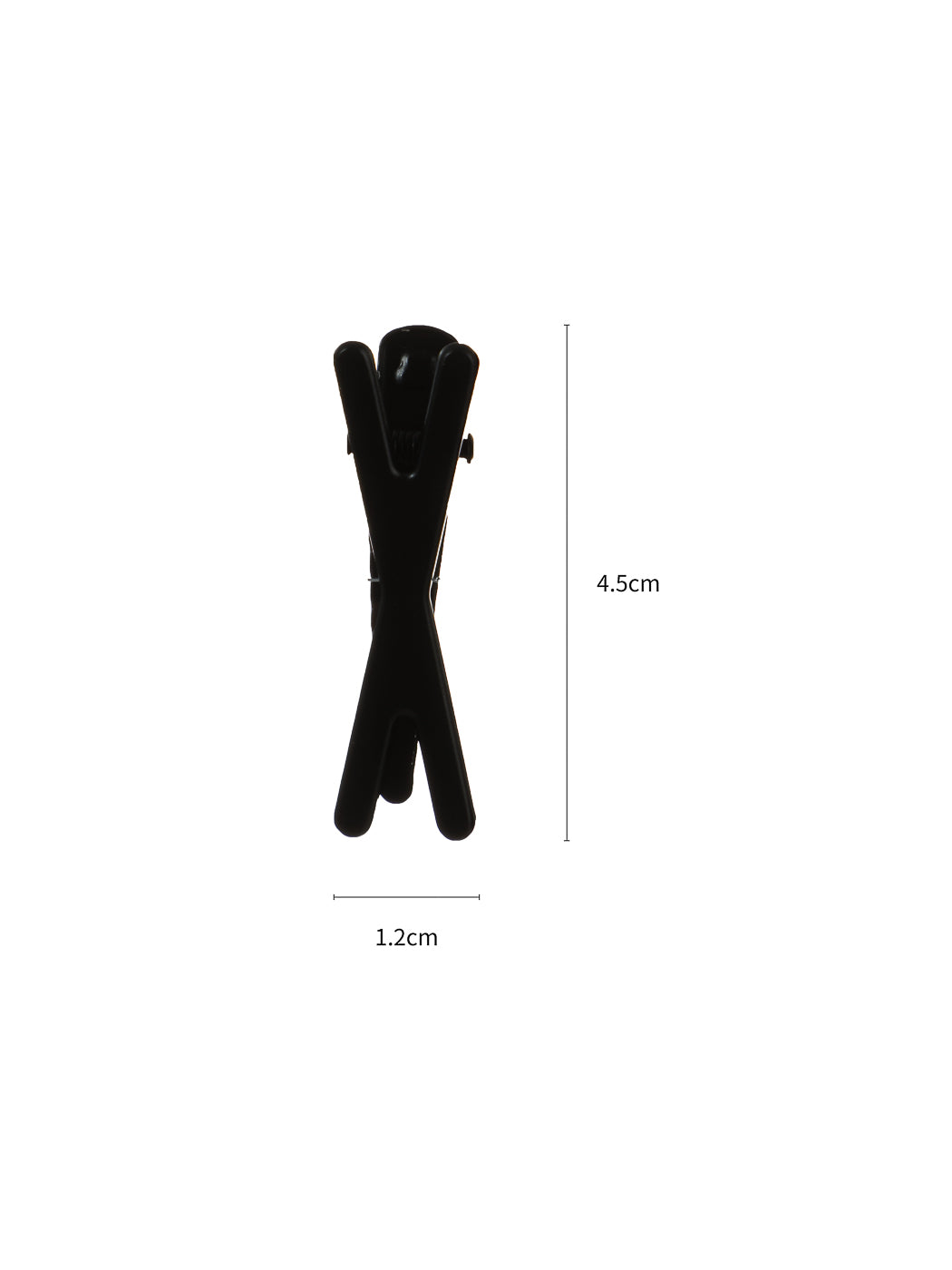 4.5CM X-shaped Rubber Painted Hair Clip 10pcs (Black)