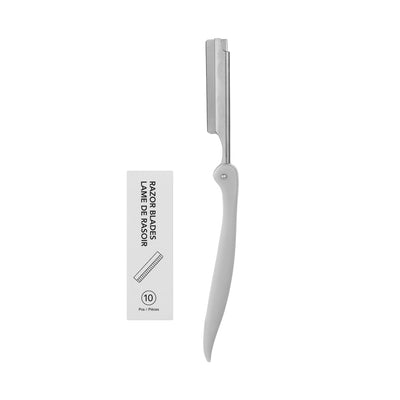 Foldable Eyebrow Razor (with 10 Blades)(Gray)