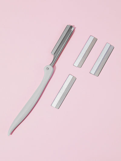 Foldable Eyebrow Razor (with 10 Blades)(Gray)