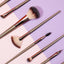 Premium Classic Makeup Brush Set (12 pcs)(Golden)