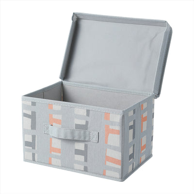 Fabric Storage Box with Cover S(Gray)