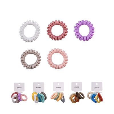 4.5 Colored Spiral Hair Ties (5pcs)