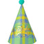 Birthday Party Hat(Green, Grid)