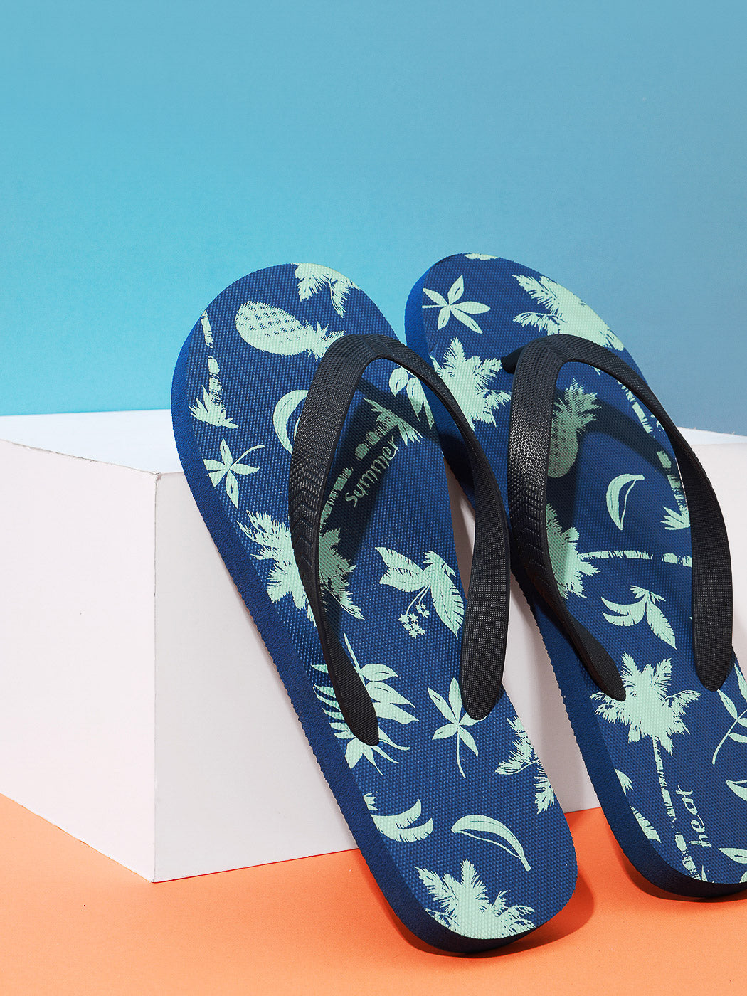 Coconut Forest Series Flip-Flops for Men(41-42,Coconut tree)