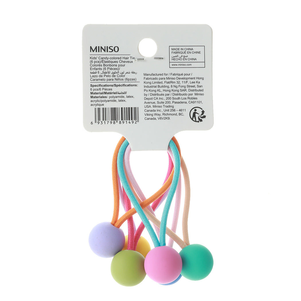 Kids' Candy-colored Hair Tie (6 pcs)