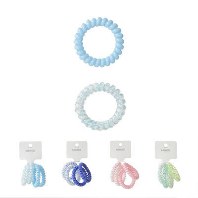 5.0cm Printed Spiral Hair Tie (4 pcs)