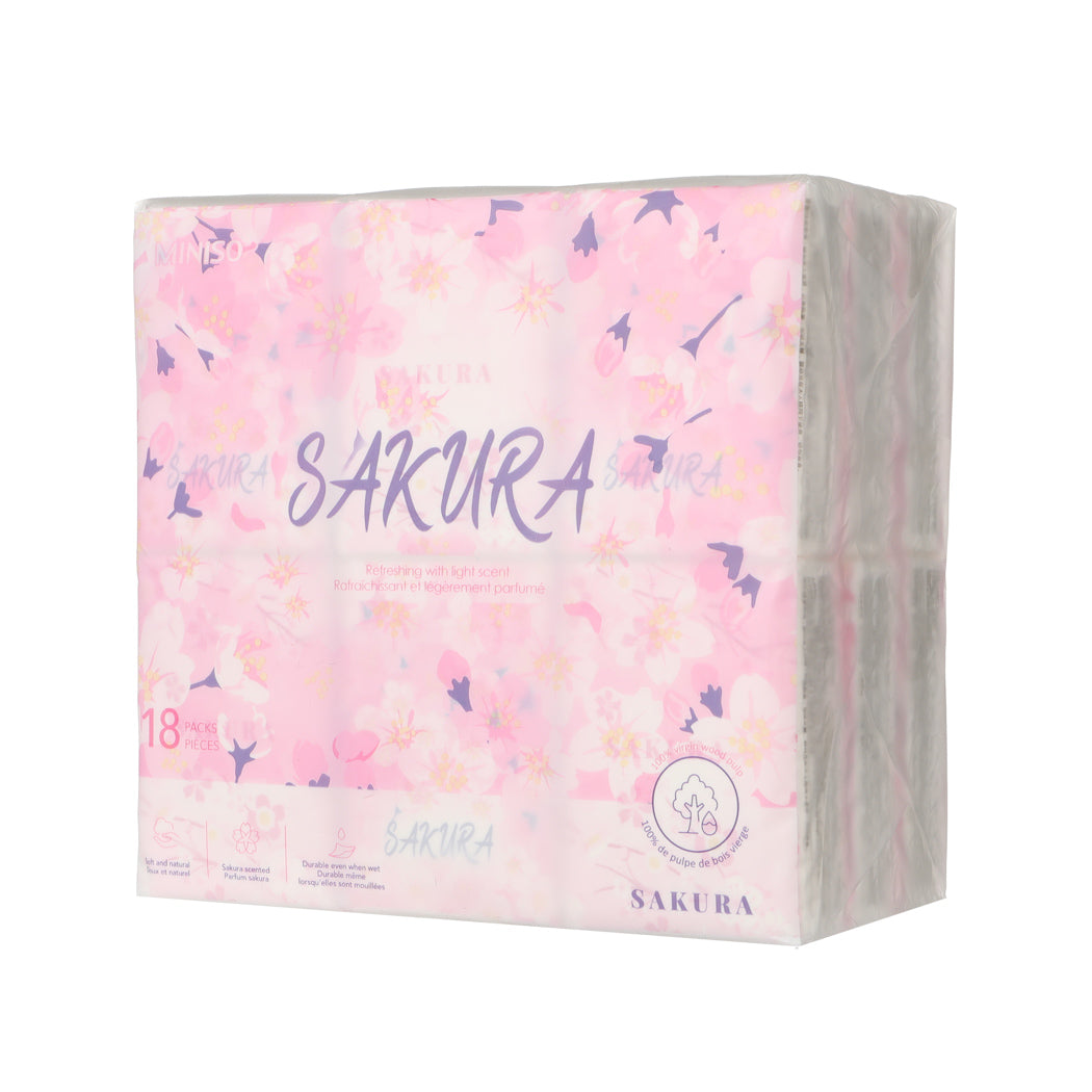 Sakura Blossom Series Pocket Packs Facial Tissues (18 Packs)