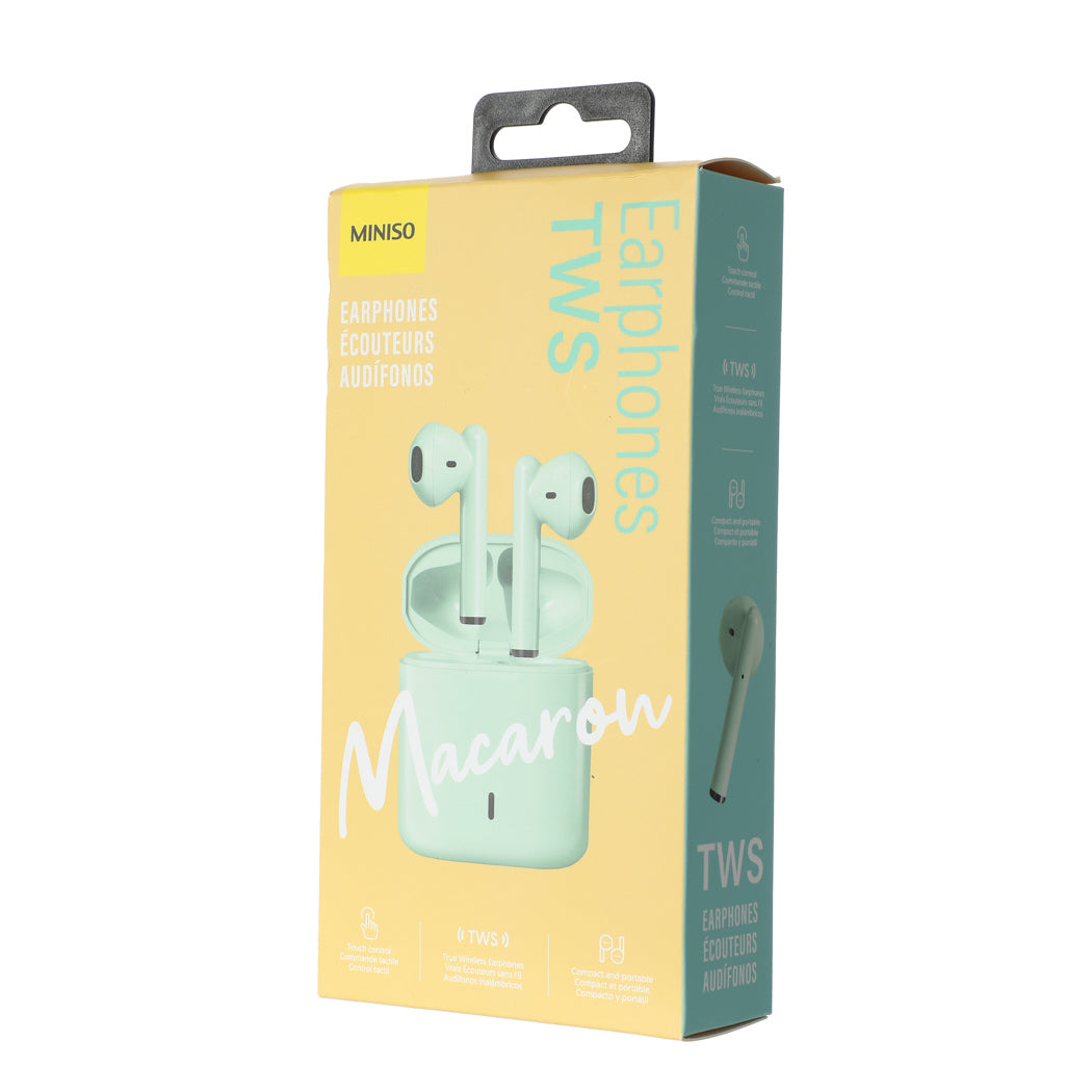 Macaron Half In-Ear TWS Earphones  Model: S88(Mint Green)