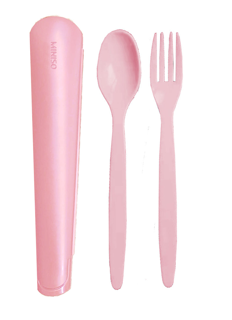 Portable Flatware Set(Spoon&Fork)(Pink)