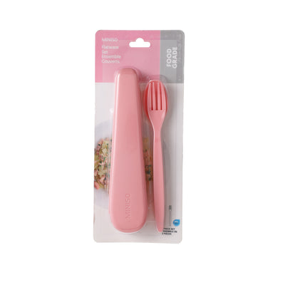 Portable Flatware Set(Spoon&Fork)(Pink)