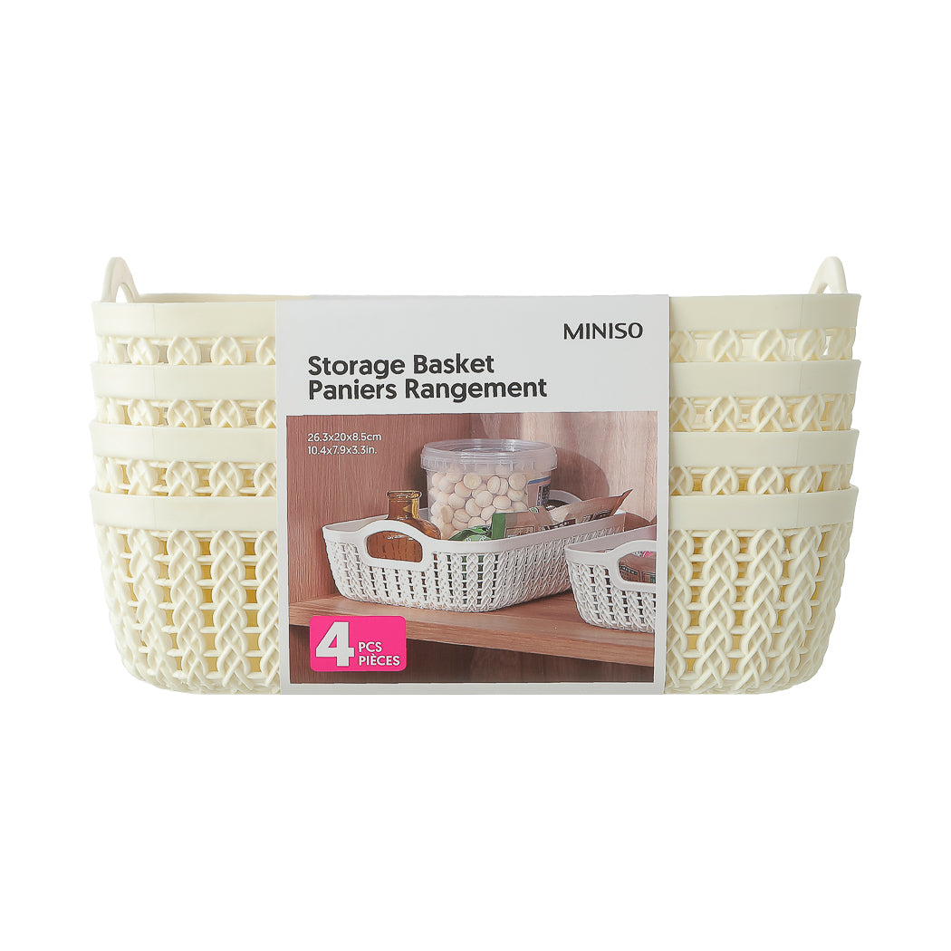 Storage Basket, M (4 pcs)( White)