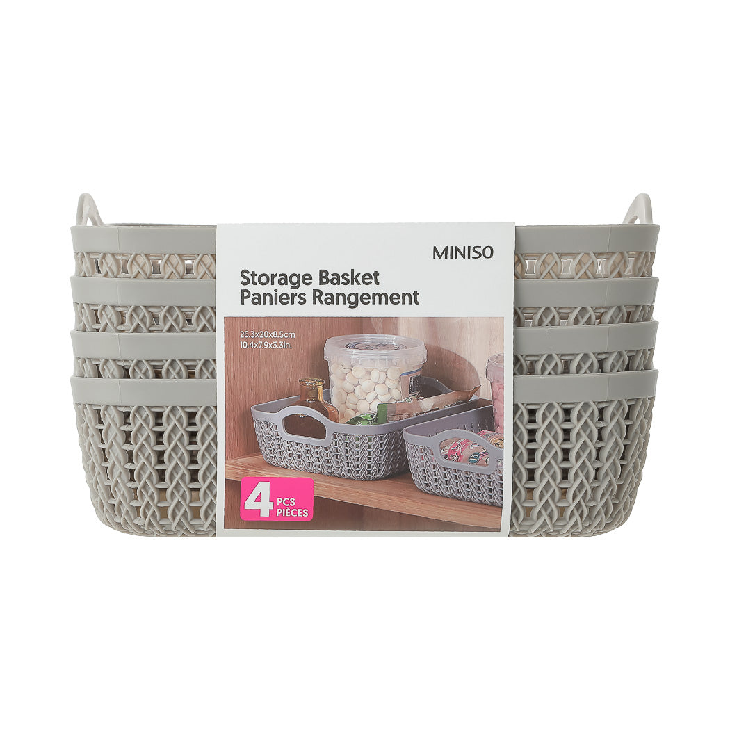 Storage Basket, M (4 pcs)( Gray)