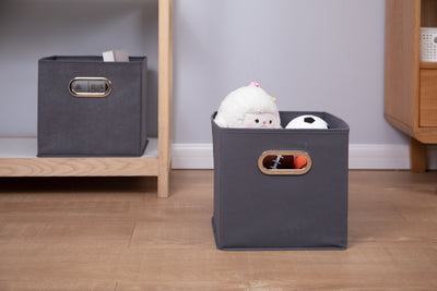 Non-Woven Fabric Foldable Storage Bin (2 pcs)