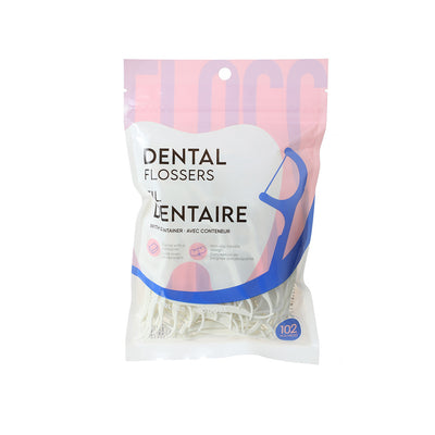 Family Pack Dental Flossers with Container (102 pcs)