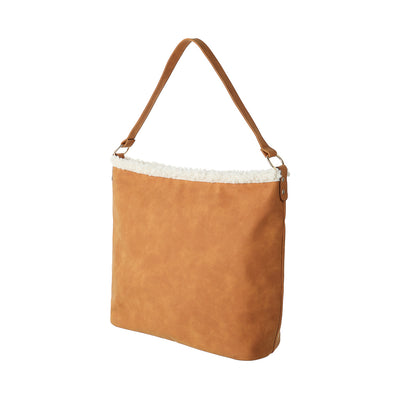 Retro Lamb Like Fabric Shoulder Bag(Brown)