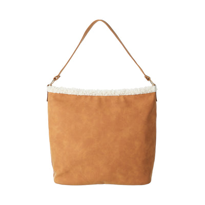 Retro Lamb Like Fabric Shoulder Bag(Brown)