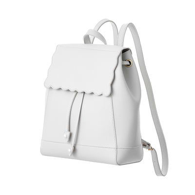 Scalloped Flap Backpack(White)