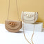 Half Moon Solid Color Crossbody Bag with Chain(Khaki)