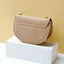 Half Moon Solid Color Crossbody Bag with Chain(Khaki)