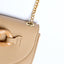 Half Moon Solid Color Crossbody Bag with Chain(Khaki)