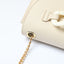 Half Moon Solid Color Crossbody Bag with Chain(Off White)