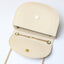 Half Moon Solid Color Crossbody Bag with Chain(Off White)