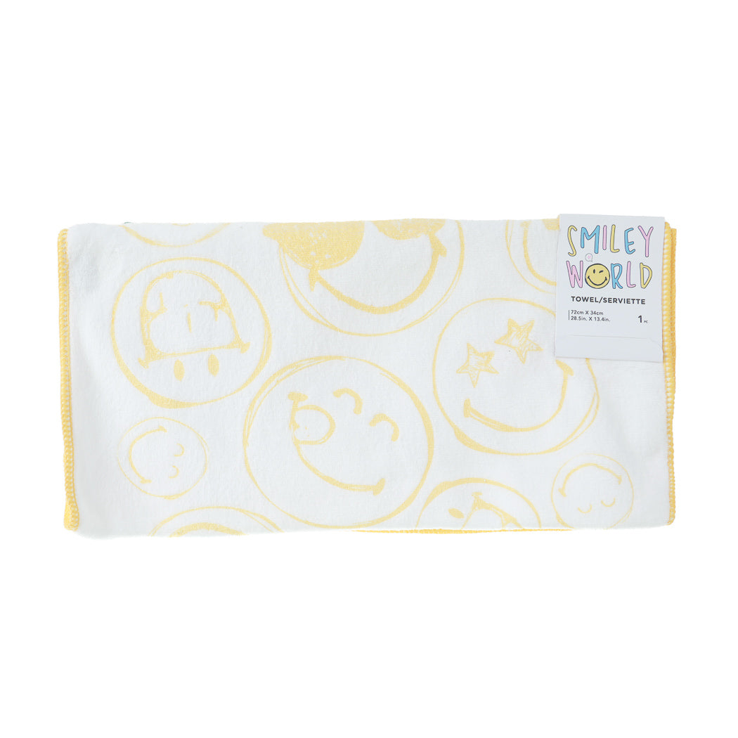 SmileyWorld Collection Fine Fiber Hand Towel (Yellow)