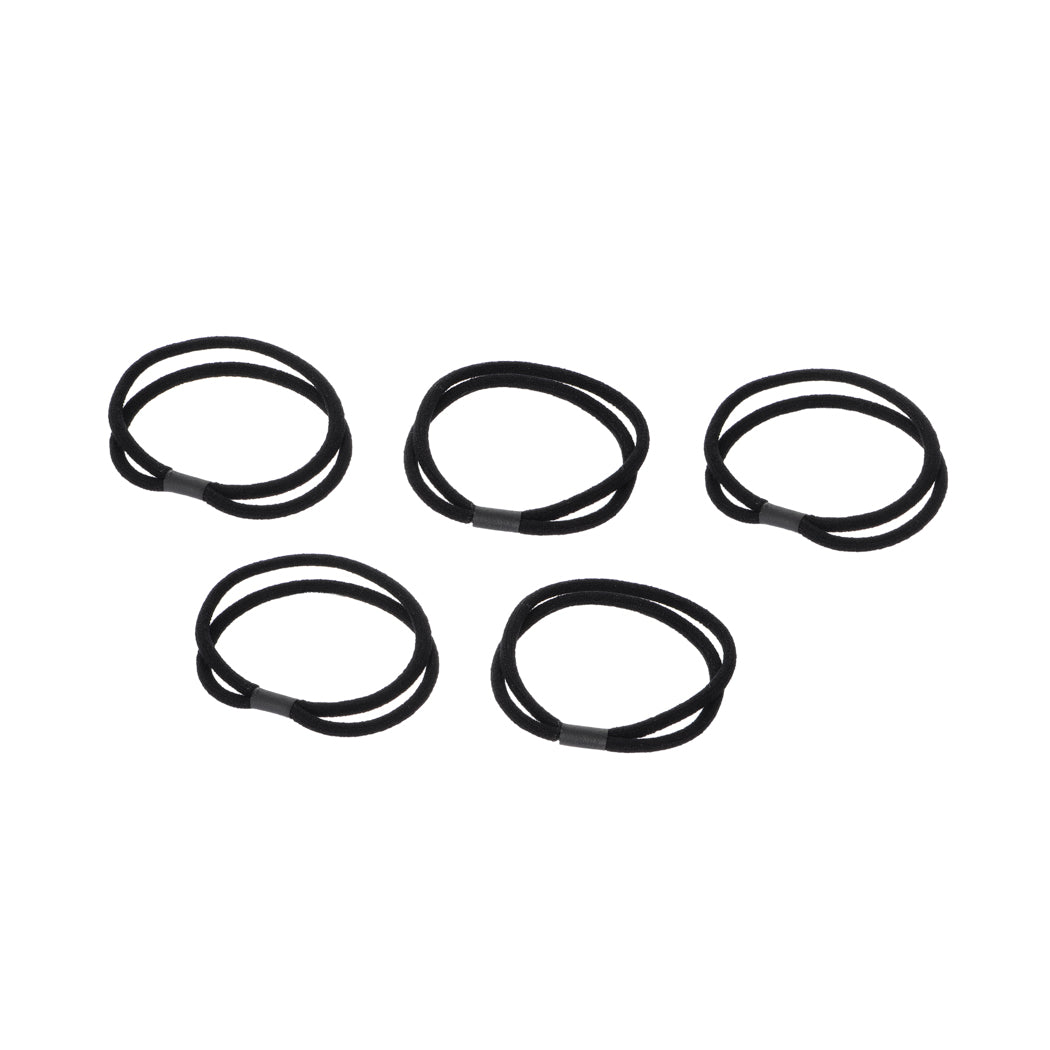 Double Layered Hair Tie (5 pcs, Black)