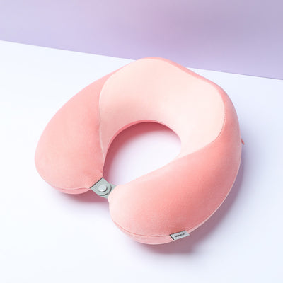 Dual Color Memory Foam U-Shaped Pillow (Pink)