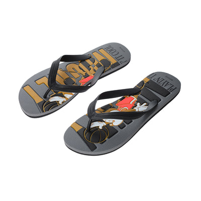 Miniso Disney Mickey Mouse Sports Collection Men's Flip-Flops(Black & Gold,41-42)