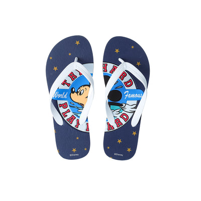 Miniso Disney Mickey Mouse Sports Collection Men's Flip-Flops(Blue & White,43-44)