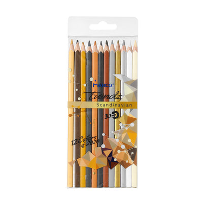 PET Box 12 Colored Pencils(Brown)