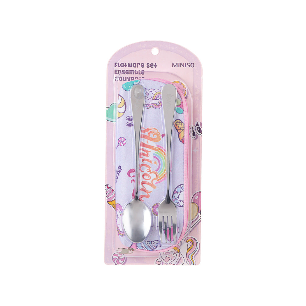 Unicorn Dream Flatware Set with Cloth Bag (Spoon + Fork)