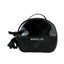 Portable Semicircle Cosmetic Bag with Ribbon Bow (L)(Black)