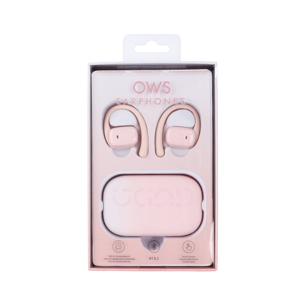 Dopamine Gradient Soap Open Wearable Stereo Wireless Earbuds  Model: W99(Peach Pink)