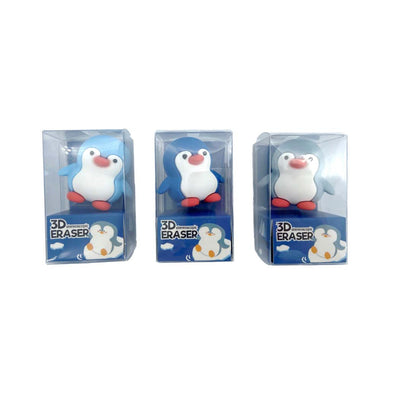 Mini Pen Series 3D Penguin Figure Eraser (3 Assorted Models)