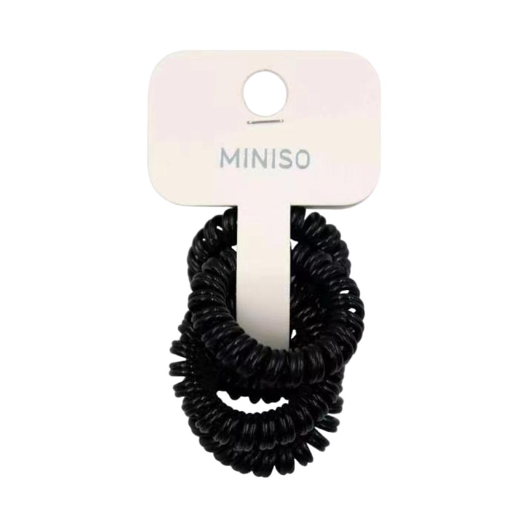 4.5 Black Spiral Hair Ties (5pcs)