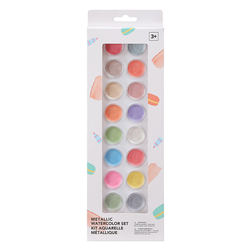 18 Colors Metallic Watercolor Set