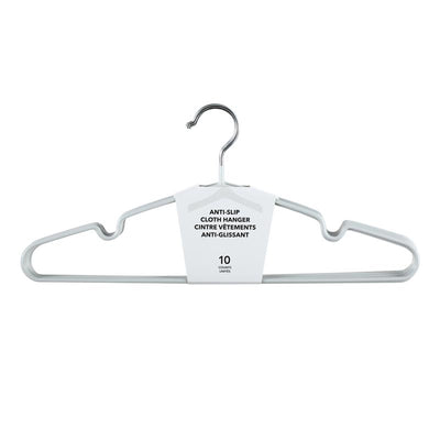 Simple Anti-slip Cloth Hanger 10 Counts (grey)