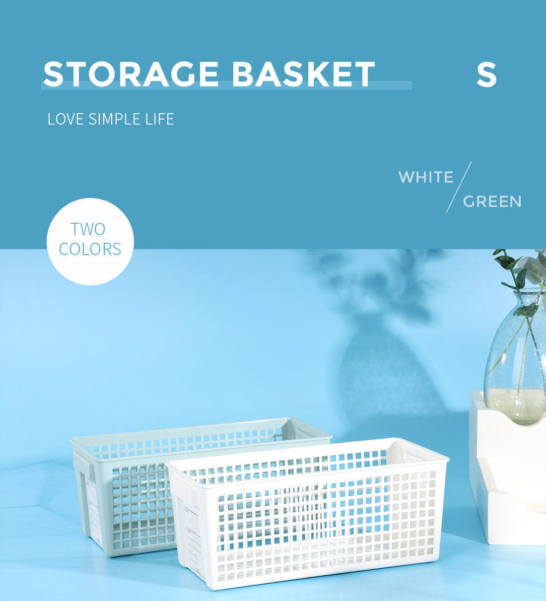 Storage Basket S green/white