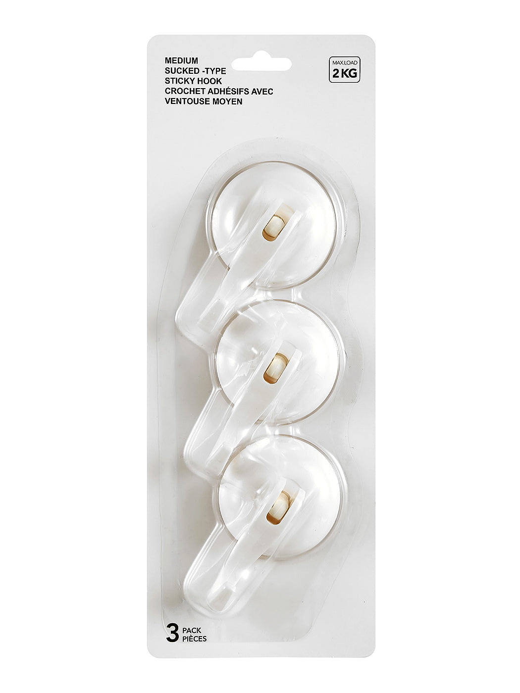 Medium Sucked-Type Sticky Hook (3 Pack)