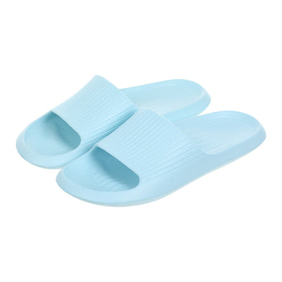 Women's Striped Soft Sole Bathroom Slippers (Light Blue,39-40)