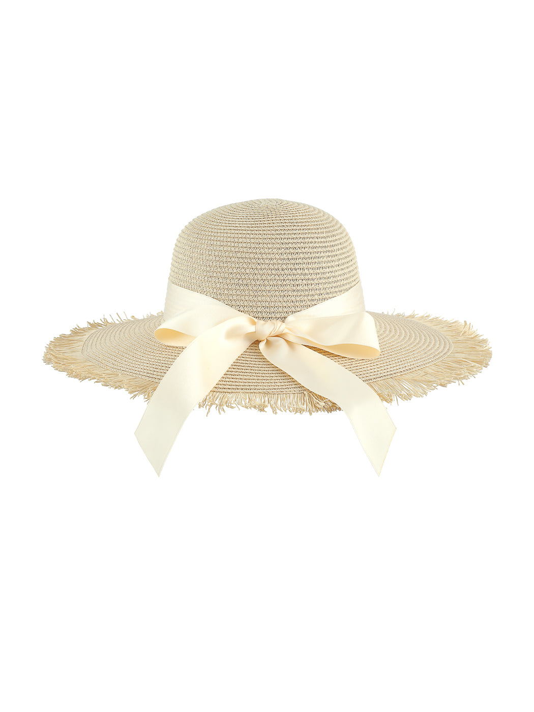 Happy Vacation Straw Hat(Creamy White)