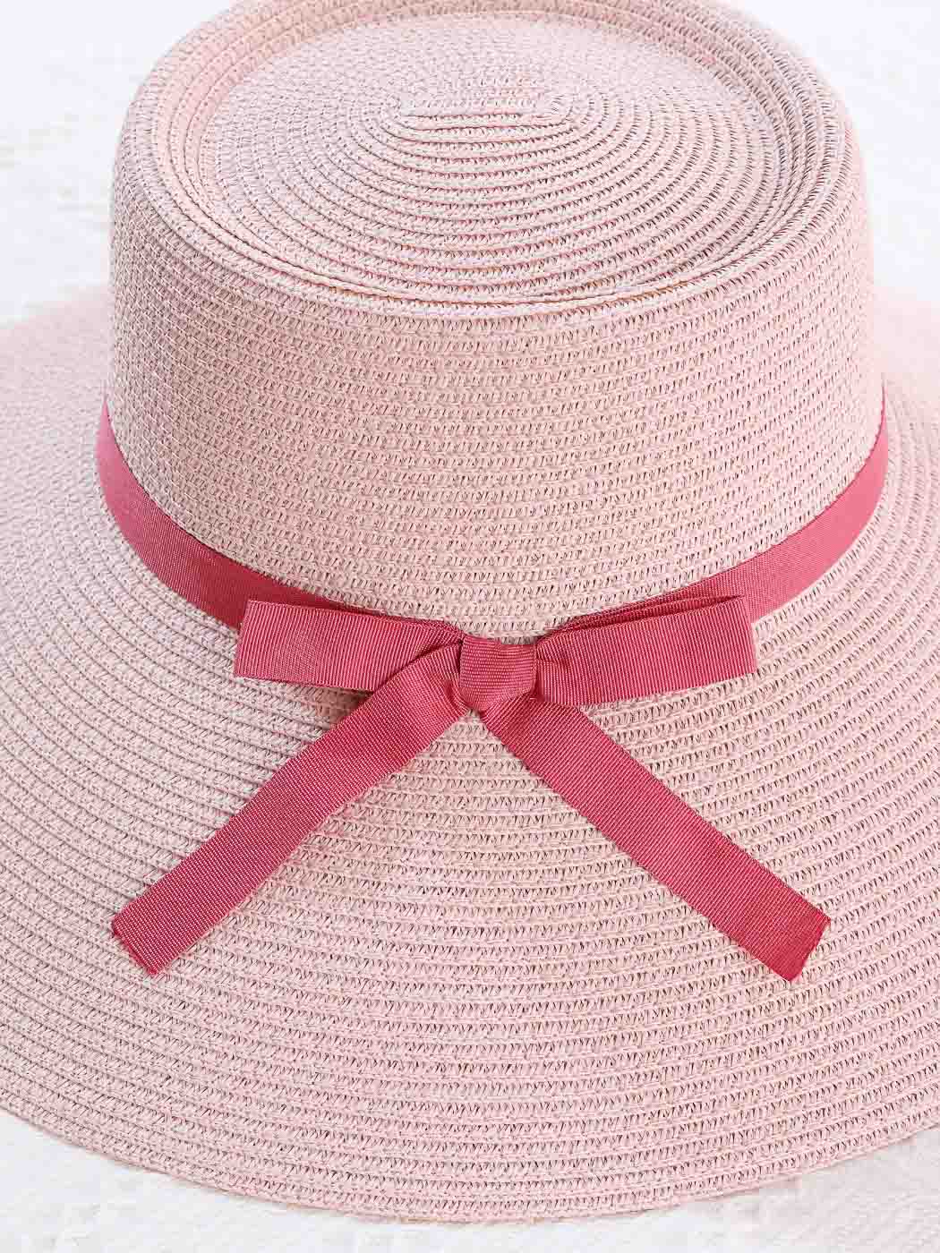 Happy Vacation Elegant Straw Hat For Women(Pink)