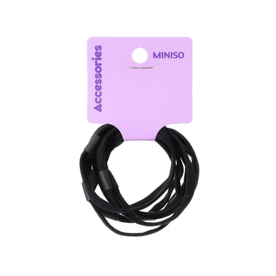 Black Rubber Band with Wide & Flat Stripe 8pcs