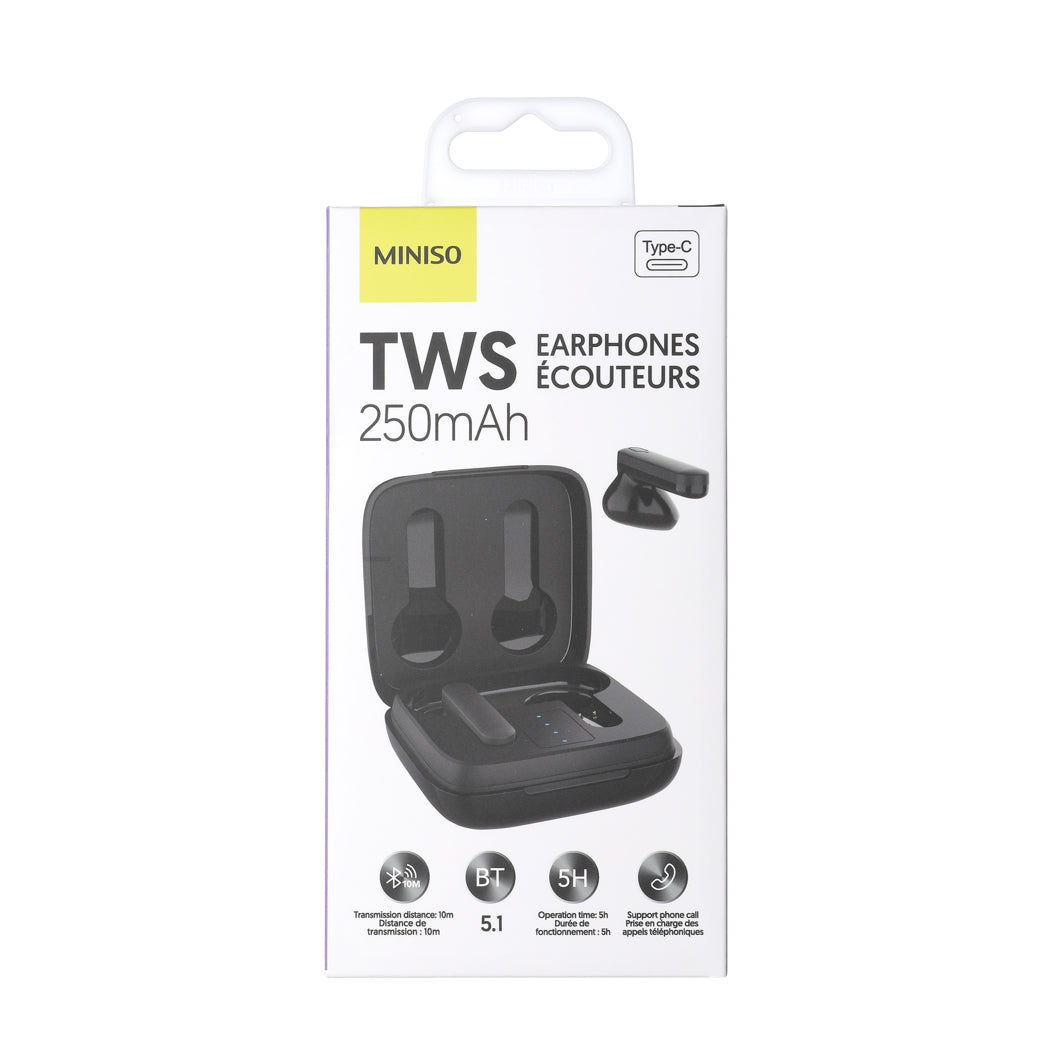 MiniSounds-Half-in-ear TWS Wireless Earphones TS16C(Black)