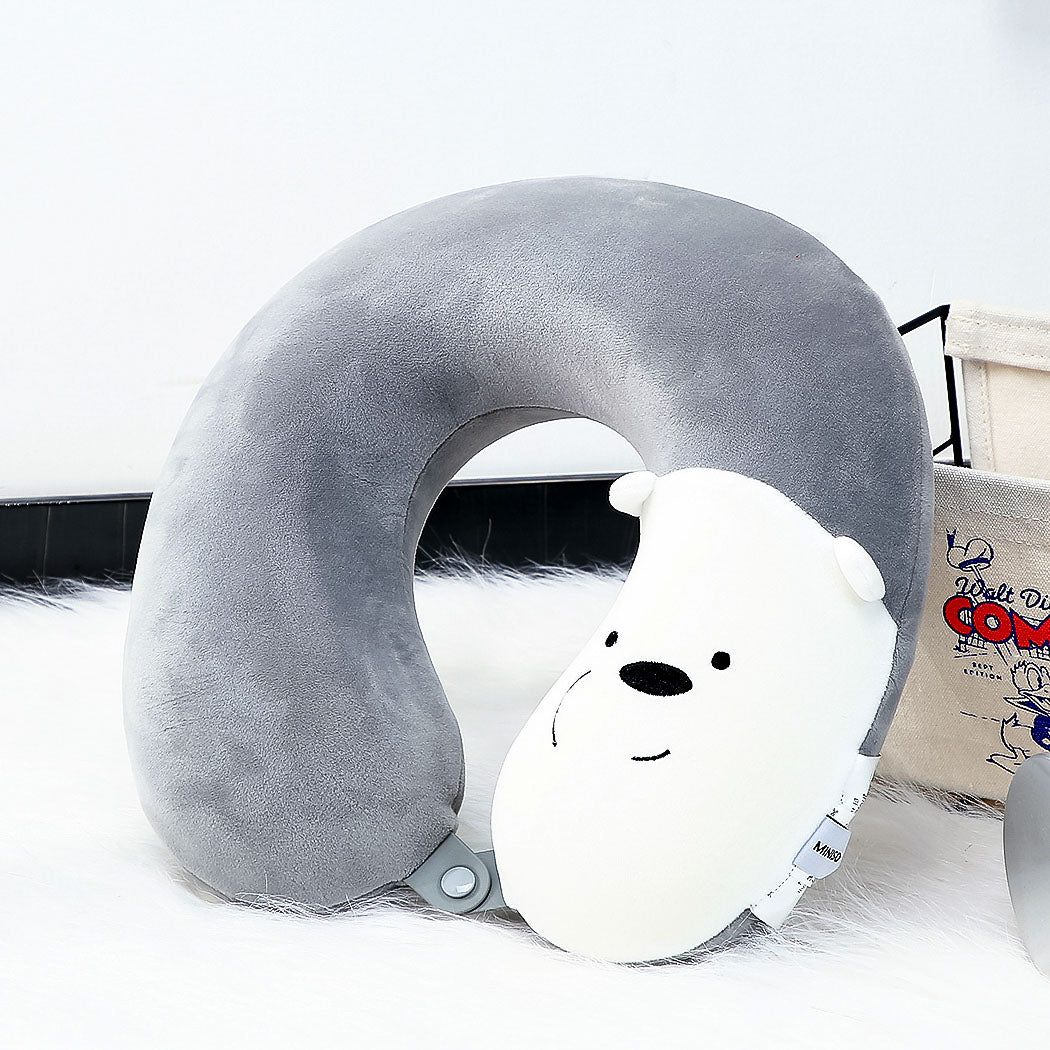 We Bare Bears- Memory Foam U-shaped Pillow (Light Grey)